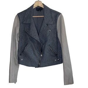 SACHIN & BABI WOOL AND LEATHER MOTO JACKET SIZE 6